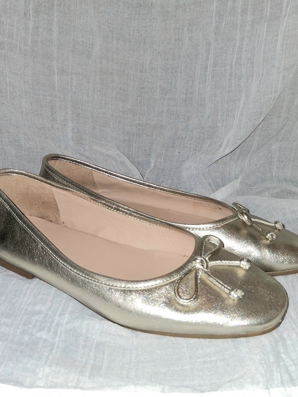 Cole Haan Metallic Gold Ballet Flats with Bow